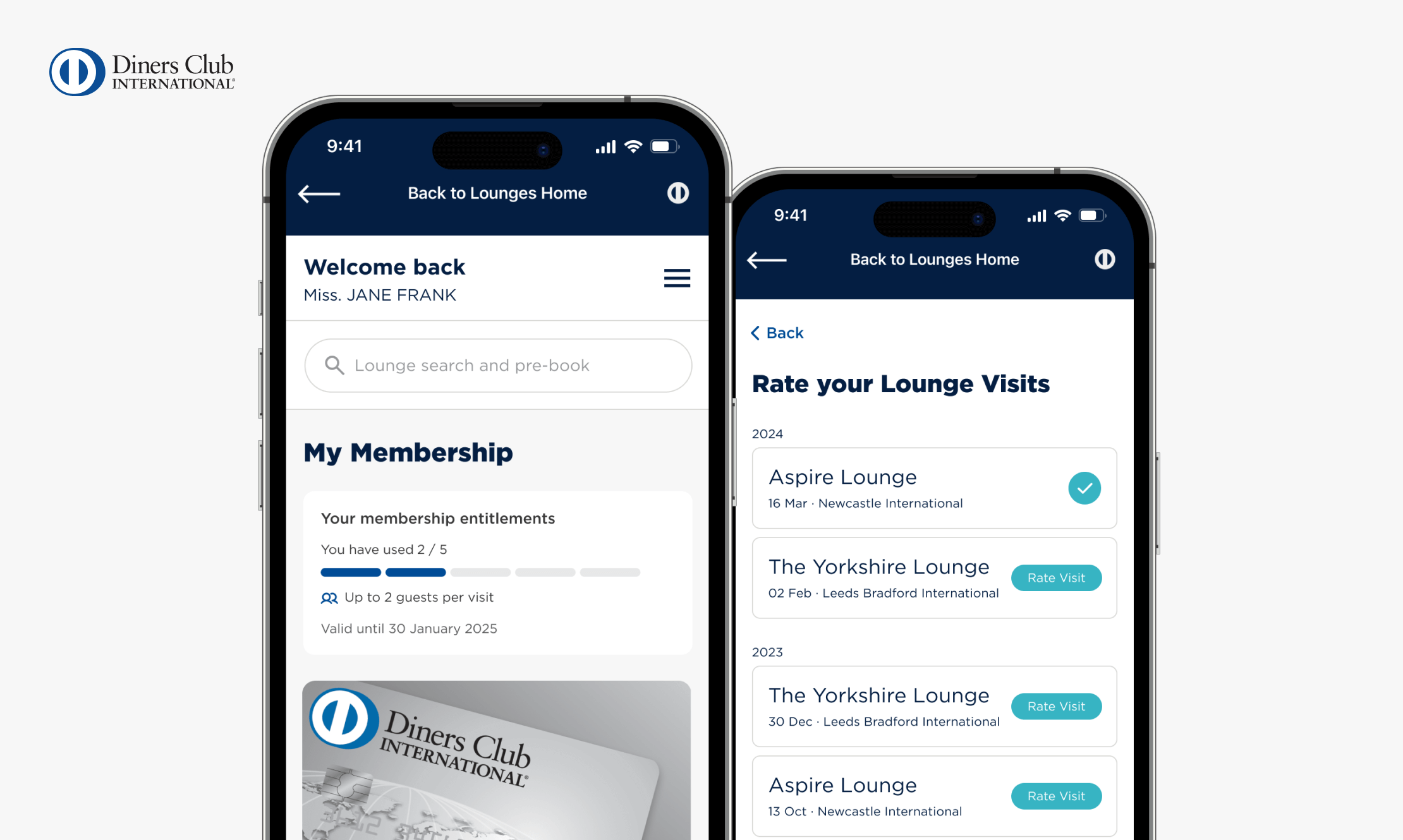 Diners app - screenshot