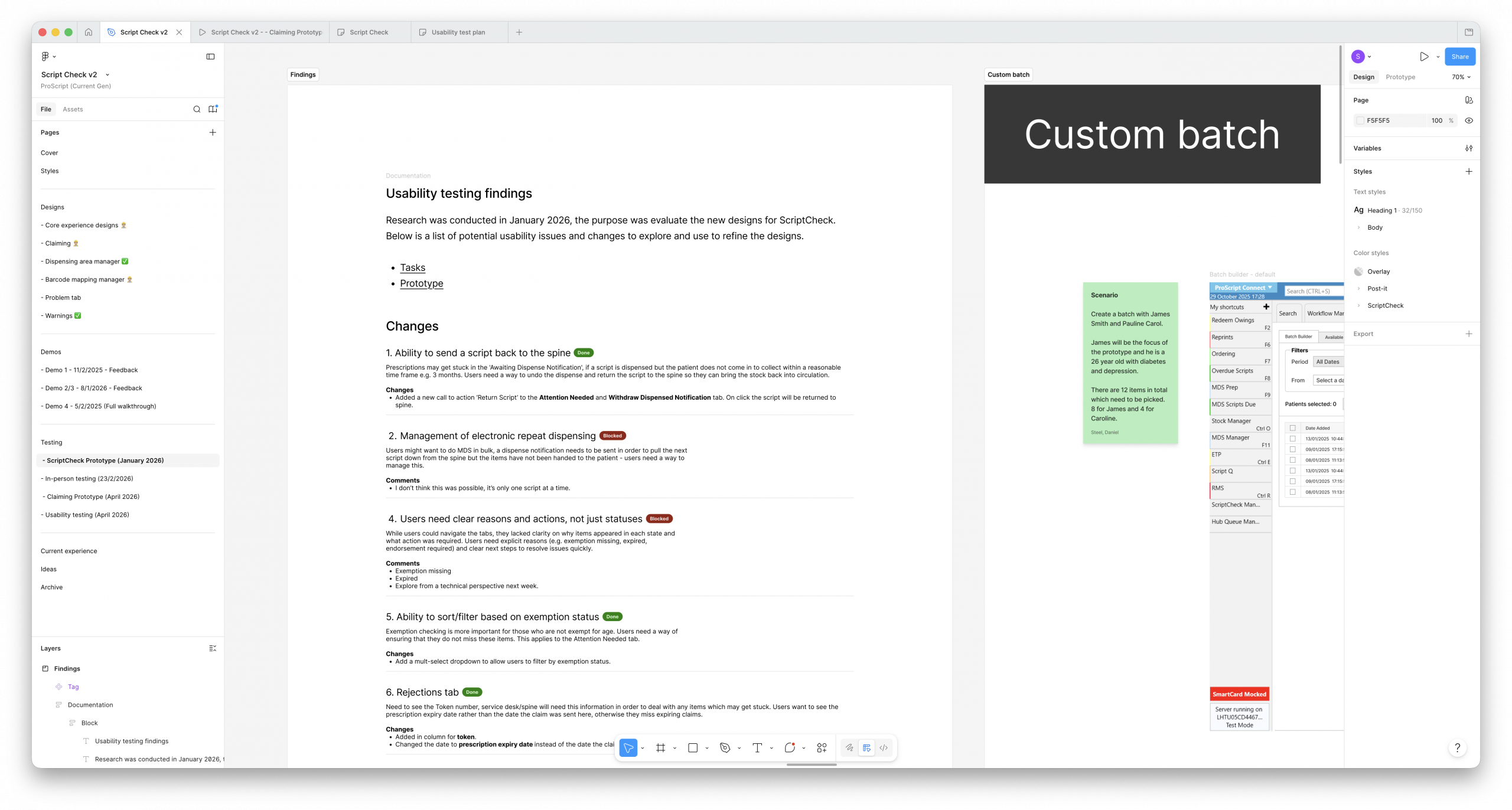 Usability testing feedback